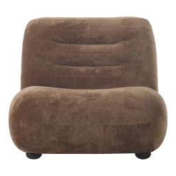 Fauteuil en velours cognac Wyatt - Dutchbone