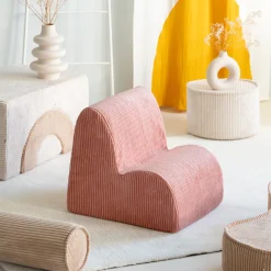 Fauteuil en velours côtelé rose 60x50cm Cloud chair - Wigiwama