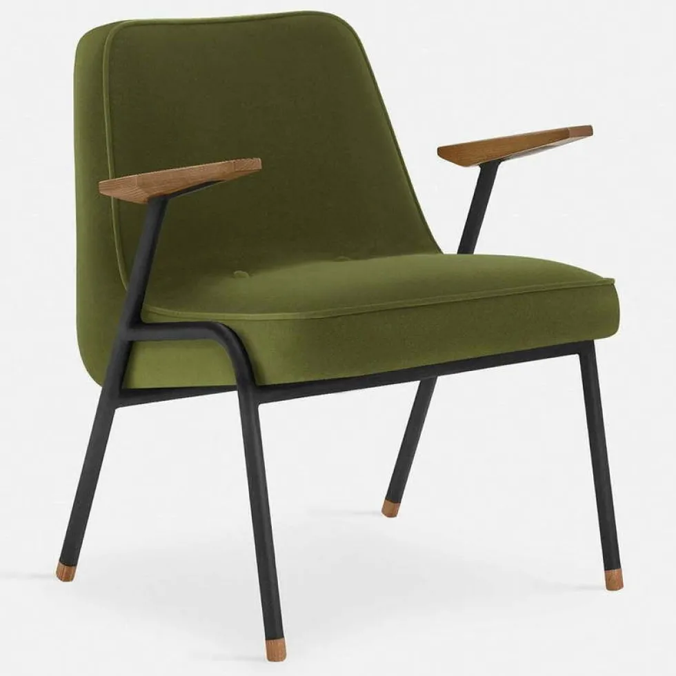Fauteuil en velours indigo et métal 66 x 64 cm - 366 Concept