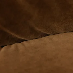 Fauteuil en velours marron caramel et acier beige Arc Lounge Fauteuil - HKLIVING