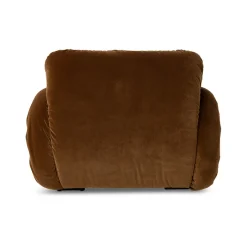 Fauteuil en velours marron caramel et acier beige Arc Lounge Fauteuil - HKLIVING