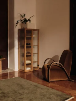Fauteuil en velours marron 75x87cm Buur - Ferm Living