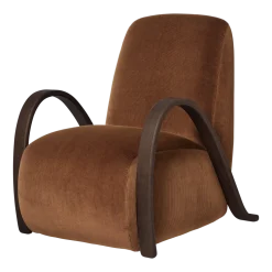 Fauteuil en velours marron 75x87cm Buur - Ferm Living
