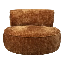 Fauteuil en velours orange Tilbury - Dutchbone