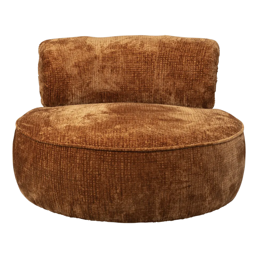 Fauteuil en velours orange Tilbury - Dutchbone