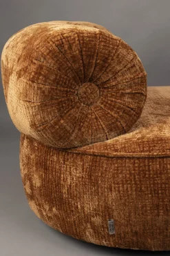 Fauteuil en velours orange Tilbury - Dutchbone