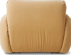 Fauteuil en velours royal crème et structure en frêne Arc Lounge - HKliving