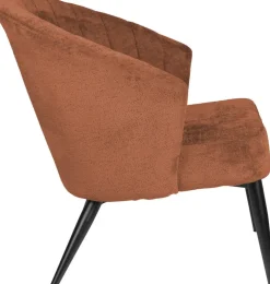 Fauteuil en velours terracotta Georgia - Dutchbone