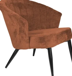Fauteuil en velours terracotta Georgia - Dutchbone