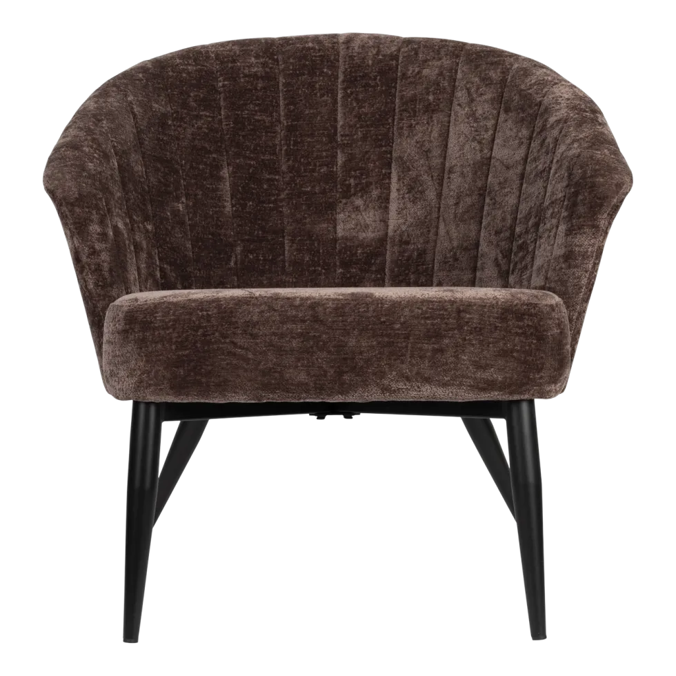 Fauteuil en velours violet Georgia - Dutchbone