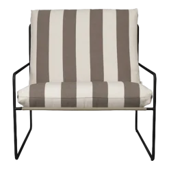 Fauteuil en vinyl rayé et acier noir 78 x 93 cm Desert Stripe Stripe - Ferm Living