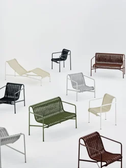 Fauteuil extérieur en cordons et acier bordeaux 73x81x70cm Palissade - Hay