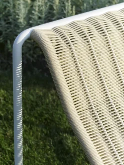 Fauteuil extérieur en cordons et acier crème 73x81x70cm Palissade - Hay