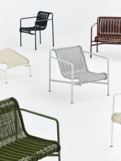 Fauteuil extérieur en cordons et acier gris 73x81x70cm Palissade - Hay