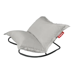 Fauteuil extérieur en métal avec coussin gris brume Rock 'n Roll Combi - Fatboy
