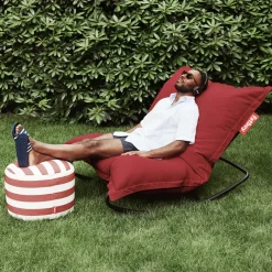 Fauteuil extérieur en métal avec coussin gris brume Rock 'n Roll Combi - Fatboy