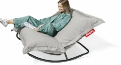 Fauteuil extérieur en métal avec coussin gris brume Rock 'n Roll Combi - Fatboy