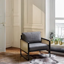Fauteuil gris en chêne Cannage - RED Edition