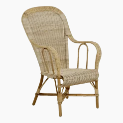 Fauteuil haut dossier en rotin naturel Grand-père - KOK