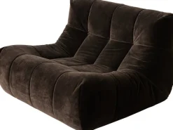 Fauteuil lazy en velours royal brun Espresso - HKliving