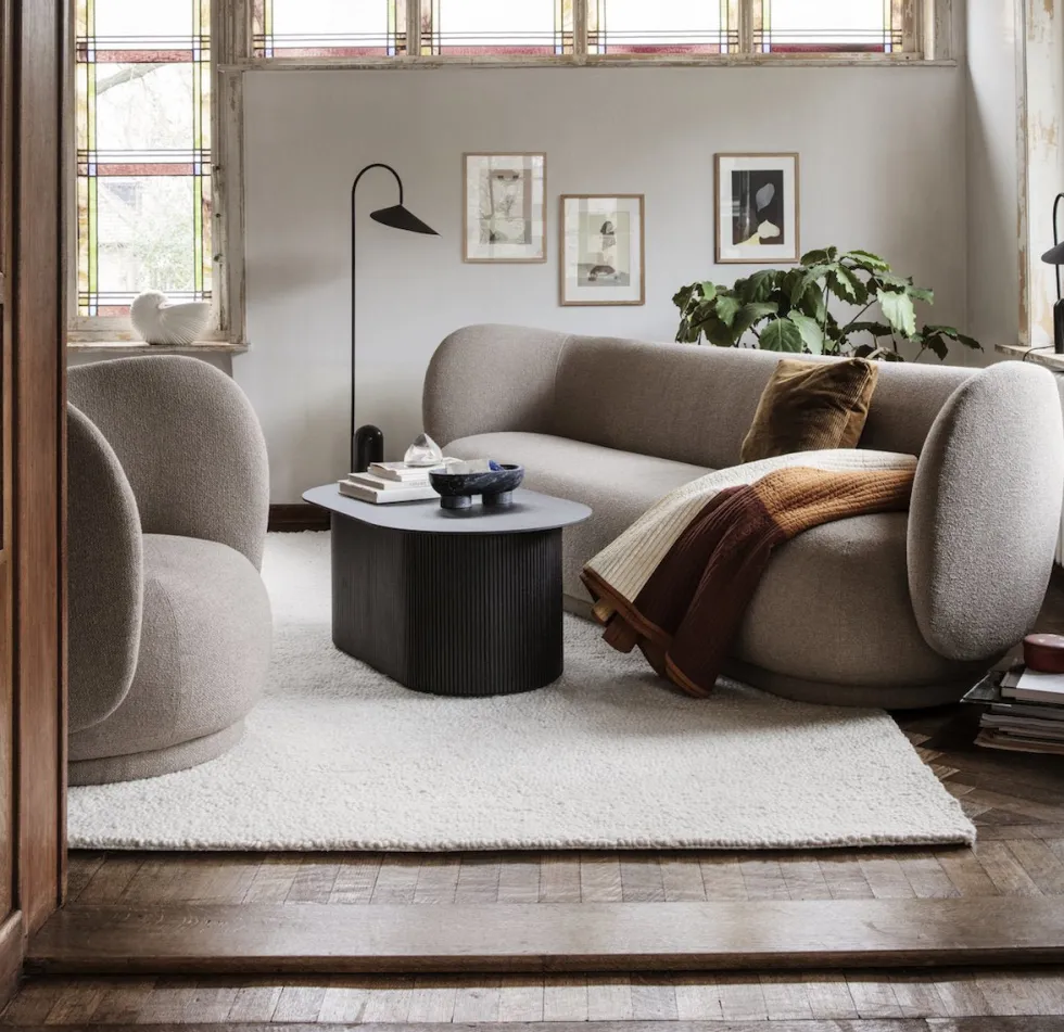 Fauteuil lounge blanc brossé Rico - Ferm Living