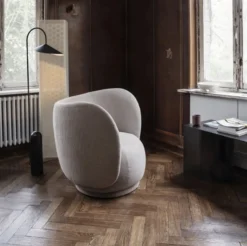 Fauteuil lounge blanc brossé Rico - Ferm Living