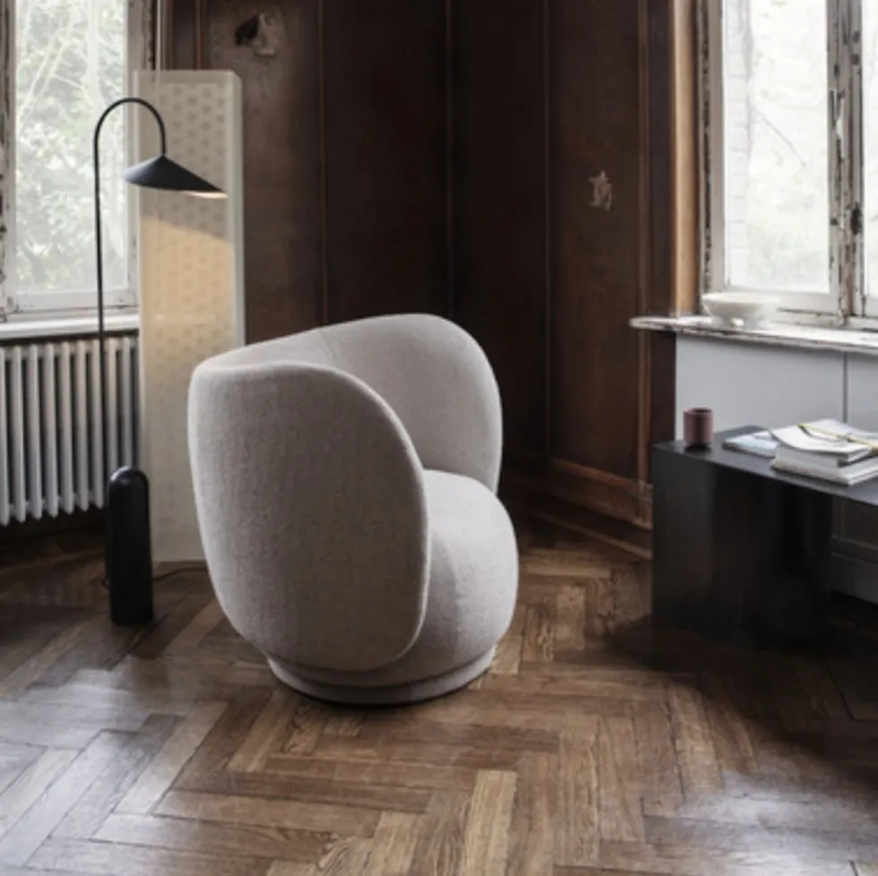 Fauteuil lounge blanc brossé Rico - Ferm Living
