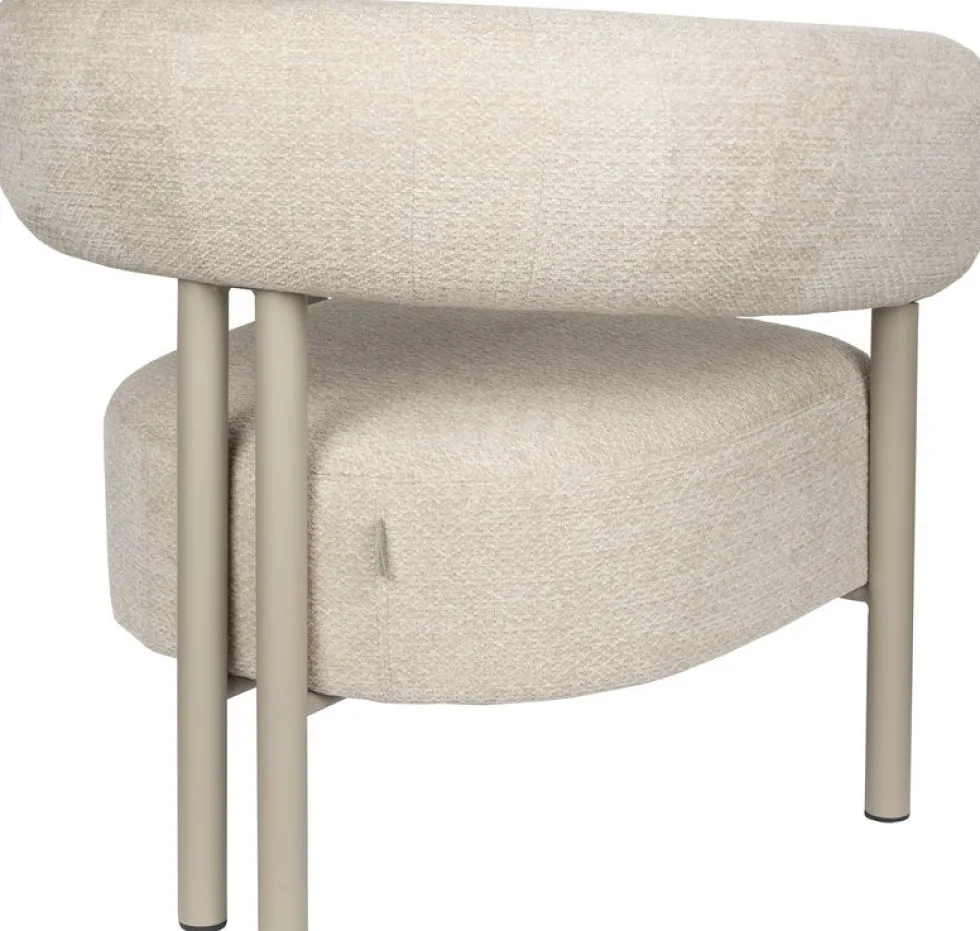 Fauteuil lounge en acier et polyester beige 70x82x75cm Heels - Zuiver