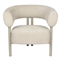 Fauteuil lounge en acier et polyester beige 70x82x75cm Heels - Zuiver