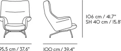 Fauteuil lounge en bleu marine Doze - Muuto