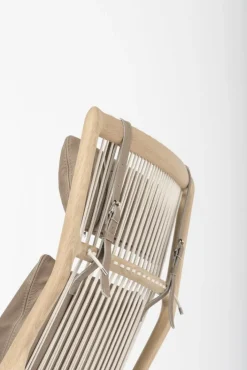 Fauteuil lounge en chêne et cuir stone Dedo - Gazzda