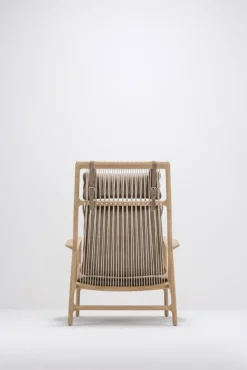 Fauteuil lounge en chêne et cuir stone Dedo - Gazzda