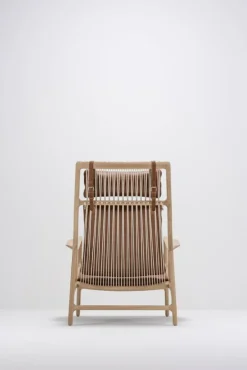 Fauteuil lounge en chêne et cuir whisky Dedo - Gazzda