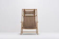 Fauteuil lounge en chêne et cuir whisky Dedo - Gazzda