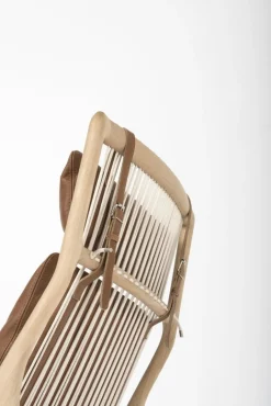 Fauteuil lounge en chêne et cuir whisky Dedo - Gazzda