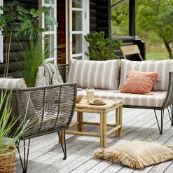 Fauteuil lounge en corde et métal vert Mundo - Bloomingville