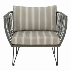 Fauteuil lounge en corde et métal vert Mundo - Bloomingville