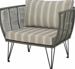 Fauteuil lounge en corde et métal vert Mundo - Bloomingville
