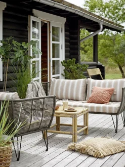Fauteuil lounge en corde et métal vert Mundo - Bloomingville