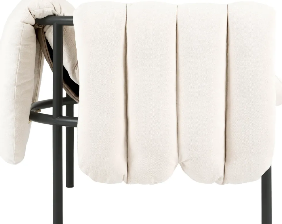 Fauteuil lounge en coton naturel et acier noir Puffy - Hem