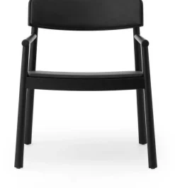 Fauteuil lounge en frêne noir et cuir noir Timb noir/ Ultra Leather noir - Normann Copenhagen