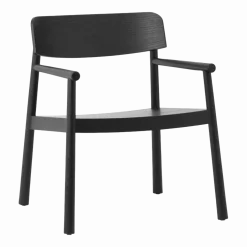Fauteuil lounge en frêne noir et cuir noir Timb noir/ Ultra Leather noir - Normann Copenhagen