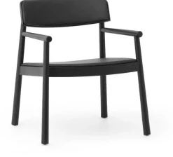 Fauteuil lounge en frêne noir et cuir noir Timb noir/ Ultra Leather noir - Normann Copenhagen