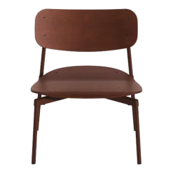 Fauteuil lounge en hêtre et aluminium brun-rouge 71 cm Fromme - Petite Friture