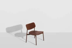 Fauteuil lounge en hêtre et aluminium brun-rouge 71 cm Fromme - Petite Friture