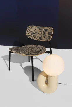 Fauteuil lounge en hêtre noir cuir 71 cm Fromme - Petite Friture