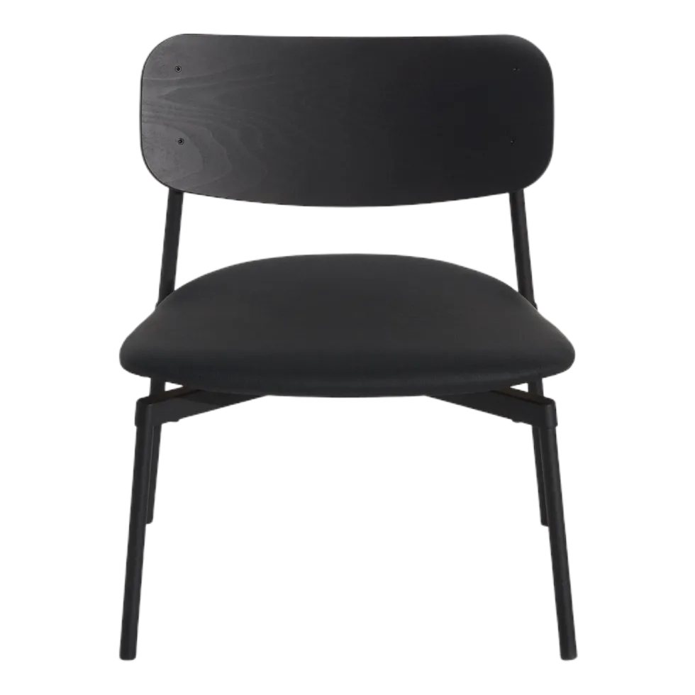 Fauteuil lounge en hêtre noir cuir 71 cm Fromme - Petite Friture