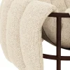 Fauteuil lounge en laine beige et acier marron Puffy - Hem