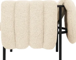 Fauteuil lounge en laine beige et acier noir Puffy - Hem