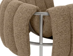 Fauteuil lounge en laine marron et acier Puffy - Hem